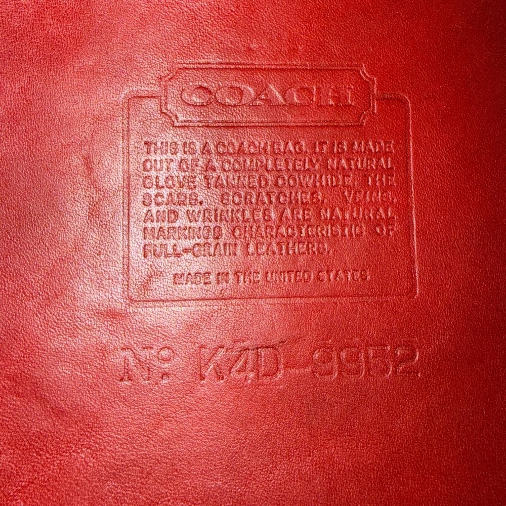 Coach 9952 Bucket Bag Women Red Vintage Leather Drawstring USA Made - Picture 4 of 14